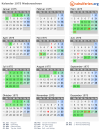 Kalender 1975 mit Ferien und Feiertagen Niedersachsen