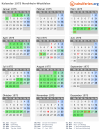 Kalender 1975 mit Ferien und Feiertagen Nordrhein-Westfalen