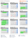Kalender 1975 mit Ferien und Feiertagen Saarland