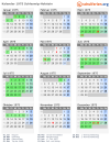 Kalender 1975 mit Ferien und Feiertagen Schleswig-Holstein
