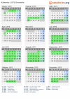 Kalender 1975 mit Ferien und Feiertagen Grenoble