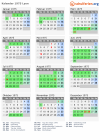 Kalender 1975 mit Ferien und Feiertagen Lyon