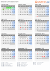 Kalender 1975 mit Ferien und Feiertagen Steiermark