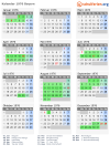 Kalender 1976 mit Ferien und Feiertagen Bayern