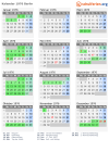 Kalender 1976 mit Ferien und Feiertagen Berlin