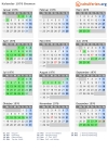 Kalender 1976 mit Ferien und Feiertagen Bremen