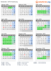 Kalender 1976 mit Ferien und Feiertagen Hamburg