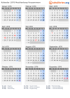 Kalender 1976 mit Ferien und Feiertagen Mecklenburg-Vorpommern