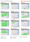 Kalender 1976 mit Ferien und Feiertagen Niedersachsen