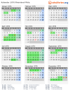 Kalender 1976 mit Ferien und Feiertagen Rheinland-Pfalz