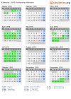 Kalender 1976 mit Ferien und Feiertagen Schleswig-Holstein