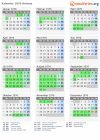Kalender 1976 mit Ferien und Feiertagen Amiens