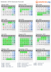 Kalender 1976 mit Ferien und Feiertagen Clermont-Ferrand