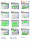 Kalender 1976 mit Ferien und Feiertagen Grenoble
