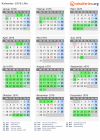 Kalender 1976 mit Ferien und Feiertagen Lille