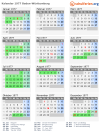 Kalender 1977 mit Ferien und Feiertagen Baden-Württemberg