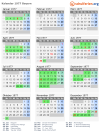 Kalender 1977 mit Ferien und Feiertagen Bayern
