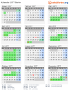 Kalender 1977 mit Ferien und Feiertagen Berlin
