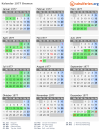 Kalender 1977 mit Ferien und Feiertagen Bremen