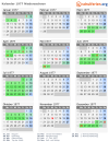 Kalender 1977 mit Ferien und Feiertagen Niedersachsen