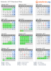 Kalender 1977 mit Ferien und Feiertagen Rheinland-Pfalz