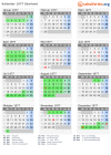 Kalender 1977 mit Ferien und Feiertagen Saarland