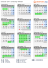 Kalender 1977 mit Ferien und Feiertagen Schleswig-Holstein
