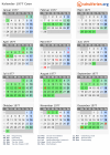 Kalender 1977 mit Ferien und Feiertagen Caen
