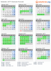 Kalender 1977 mit Ferien und Feiertagen Clermont-Ferrand