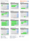 Kalender 1977 mit Ferien und Feiertagen Dijon
