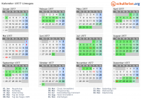 Kalender 1977 mit Ferien und Feiertagen Limoges