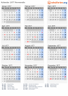 Kalender 1977 mit Ferien und Feiertagen Normandie