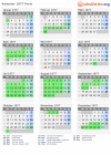 Kalender 1977 mit Ferien und Feiertagen Paris