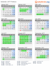 Kalender 1977 mit Ferien und Feiertagen Poitiers