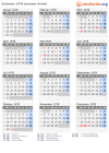 Kalender 1978 mit Ferien und Feiertagen Sachsen-Anhalt