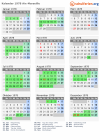Kalender 1978 mit Ferien und Feiertagen Aix-Marseille