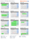 Kalender 1979 mit Ferien und Feiertagen Baden-Württemberg
