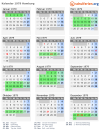 Kalender 1979 mit Ferien und Feiertagen Hamburg