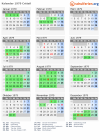 Kalender 1979 mit Ferien und Feiertagen Créteil