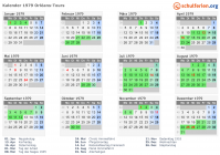 Kalender 1979 mit Ferien und Feiertagen Orléans-Tours
