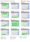 Kalender 1980 mit Ferien und Feiertagen Baden-Württemberg