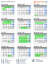 Kalender 1980 mit Ferien und Feiertagen Bayern