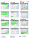 Kalender 1980 mit Ferien und Feiertagen Hessen