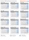 Kalender 1980 mit Ferien und Feiertagen Mecklenburg-Vorpommern