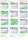 Kalender 1980 mit Ferien und Feiertagen Niedersachsen