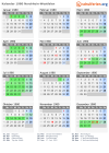 Kalender 1980 mit Ferien und Feiertagen Nordrhein-Westfalen