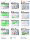 Kalender 1980 mit Ferien und Feiertagen Rheinland-Pfalz