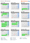 Kalender 1980 mit Ferien und Feiertagen Saarland