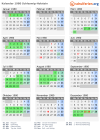 Kalender 1980 mit Ferien und Feiertagen Schleswig-Holstein