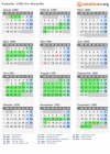 Kalender 1980 mit Ferien und Feiertagen Aix-Marseille